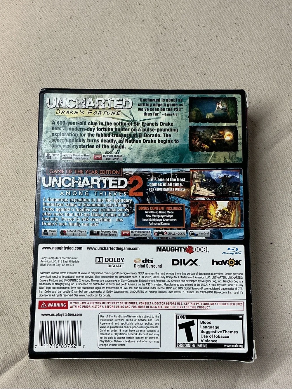 Uncharted Dual Pack PS3 – Blue, Green, Red
